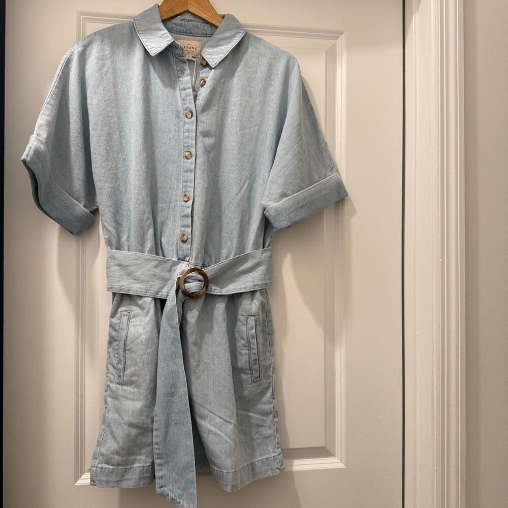Sezane  JOAN JUMPSUIT Romper Denim  NWT Size 6